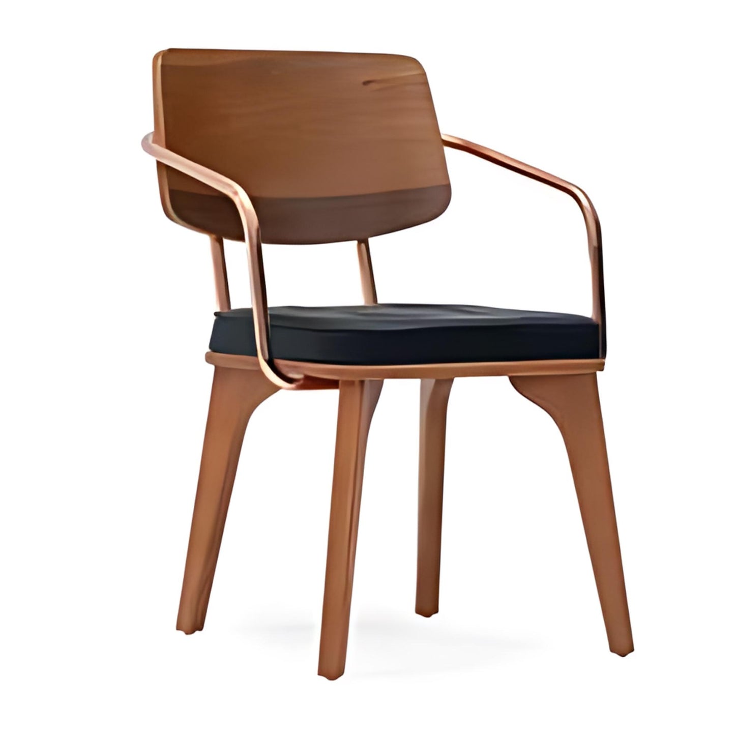 Stylish Wooden Armchair with Upholstered Seat: A Modern Classic