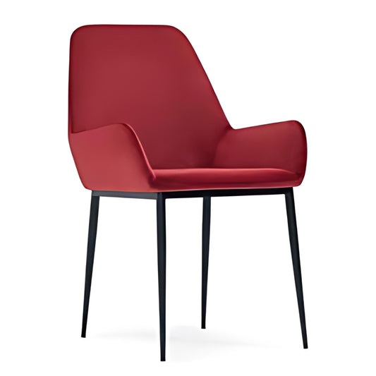 Bold Red Upholstered Armchair: A Statement of Style and Comfort