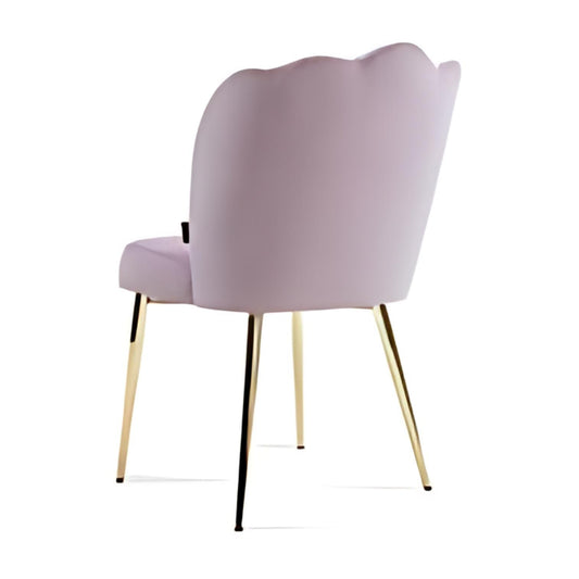 Chic Lilac Velvet Dining Chair with Gold Legs: A Touch of Glamour