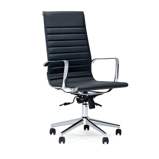 Black Executive Office Chair with Chrome Accents