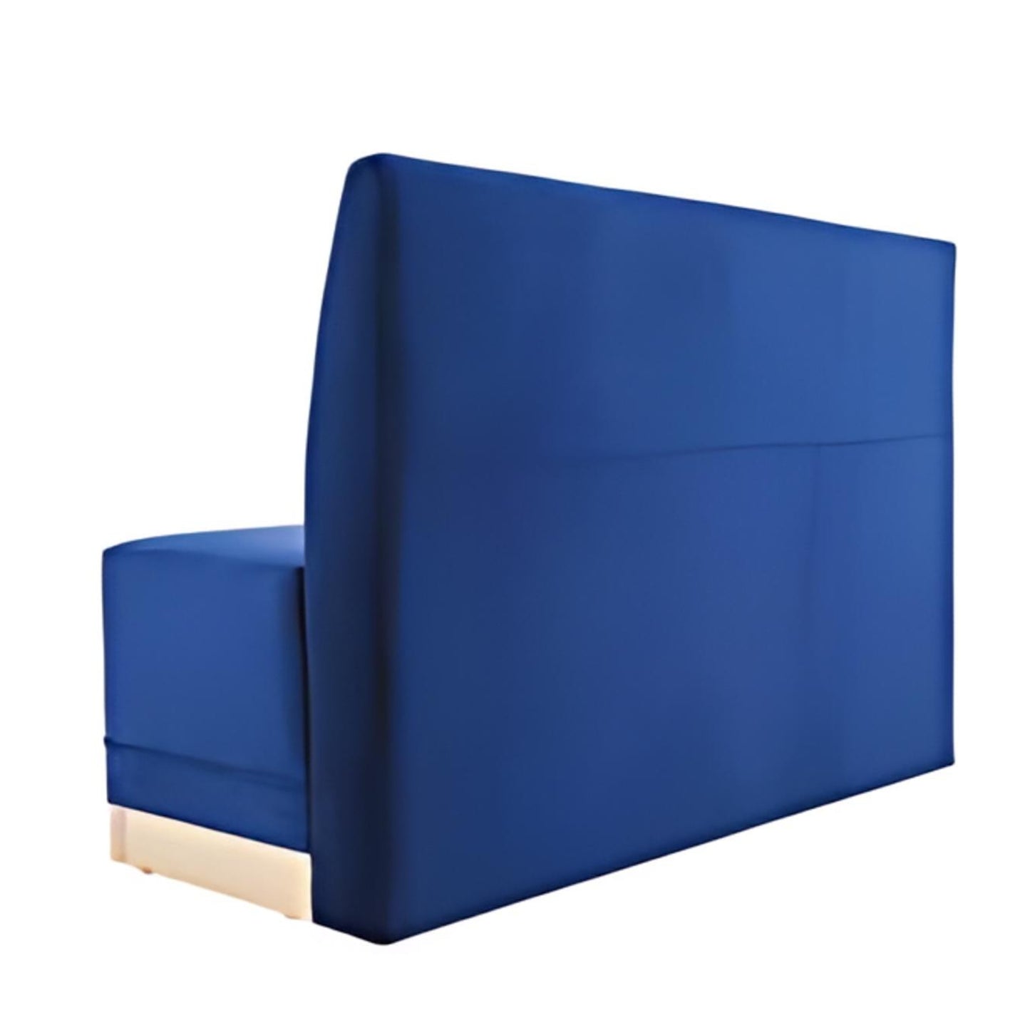 Bold Sophistication: The Royal Blue Upholstered Sofa with Sleek Base