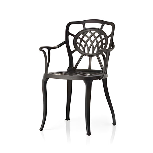 Stylish Black Plastic Armchair with Intricate Design and Comfortable Seating