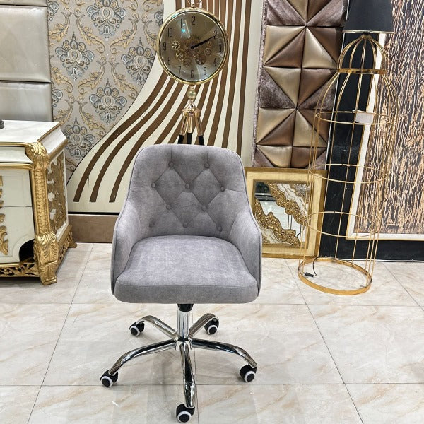 Grey Velvet Executive Office Chair