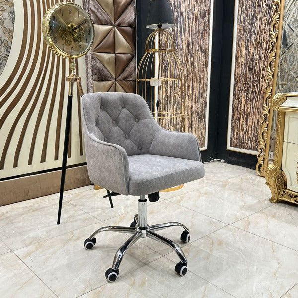 Grey Velvet Executive Office Chair