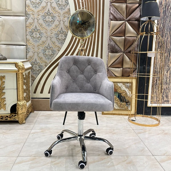 Grey Velvet Executive Office Chair