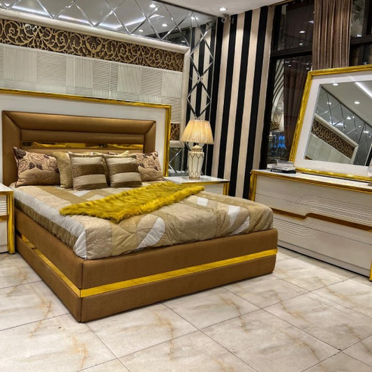 Luxury White and Gold Bedroom Set