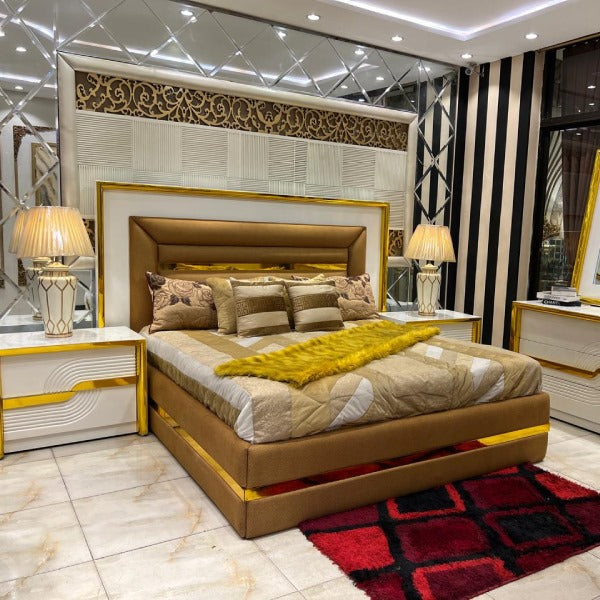 Luxury White and Gold Bedroom Set