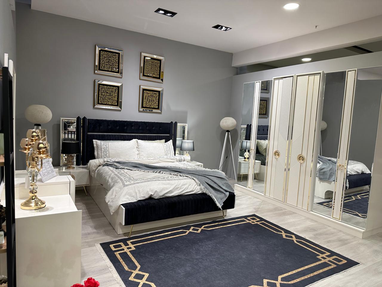 Elegant Modern Bedroom Suite with Geometric Accents