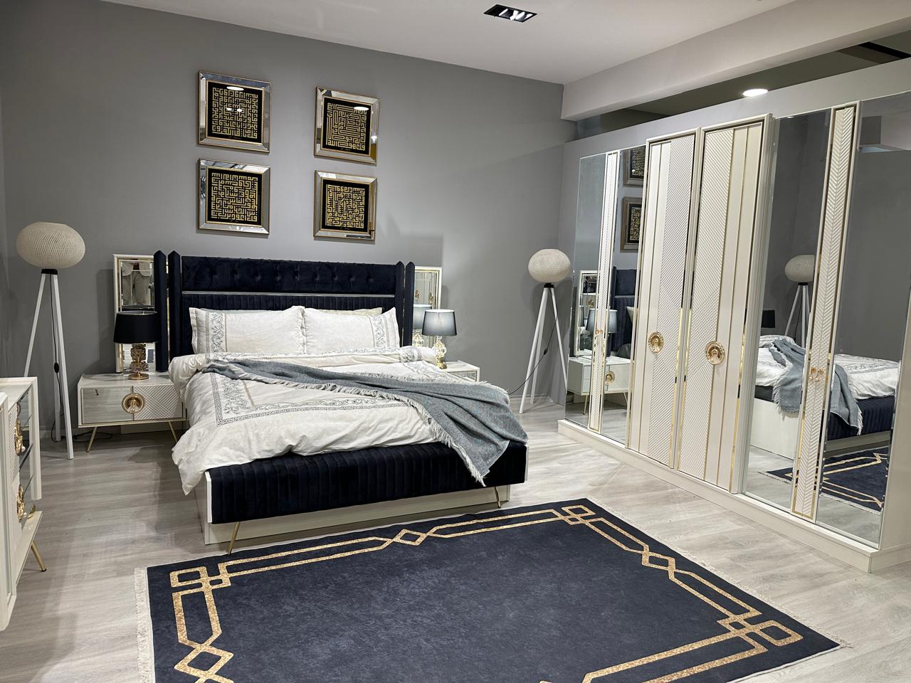 Elegant Modern Bedroom Suite with Geometric Accents