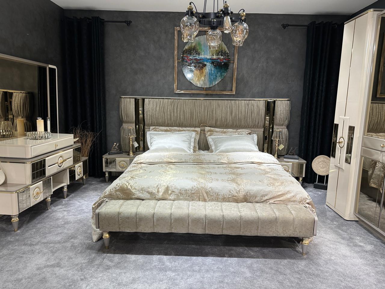 Luxurious Glamorous Bedroom Suite with Ornate Furnishings