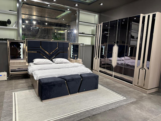 Futuristic Luxury Bedroom Collection with Geometric Features