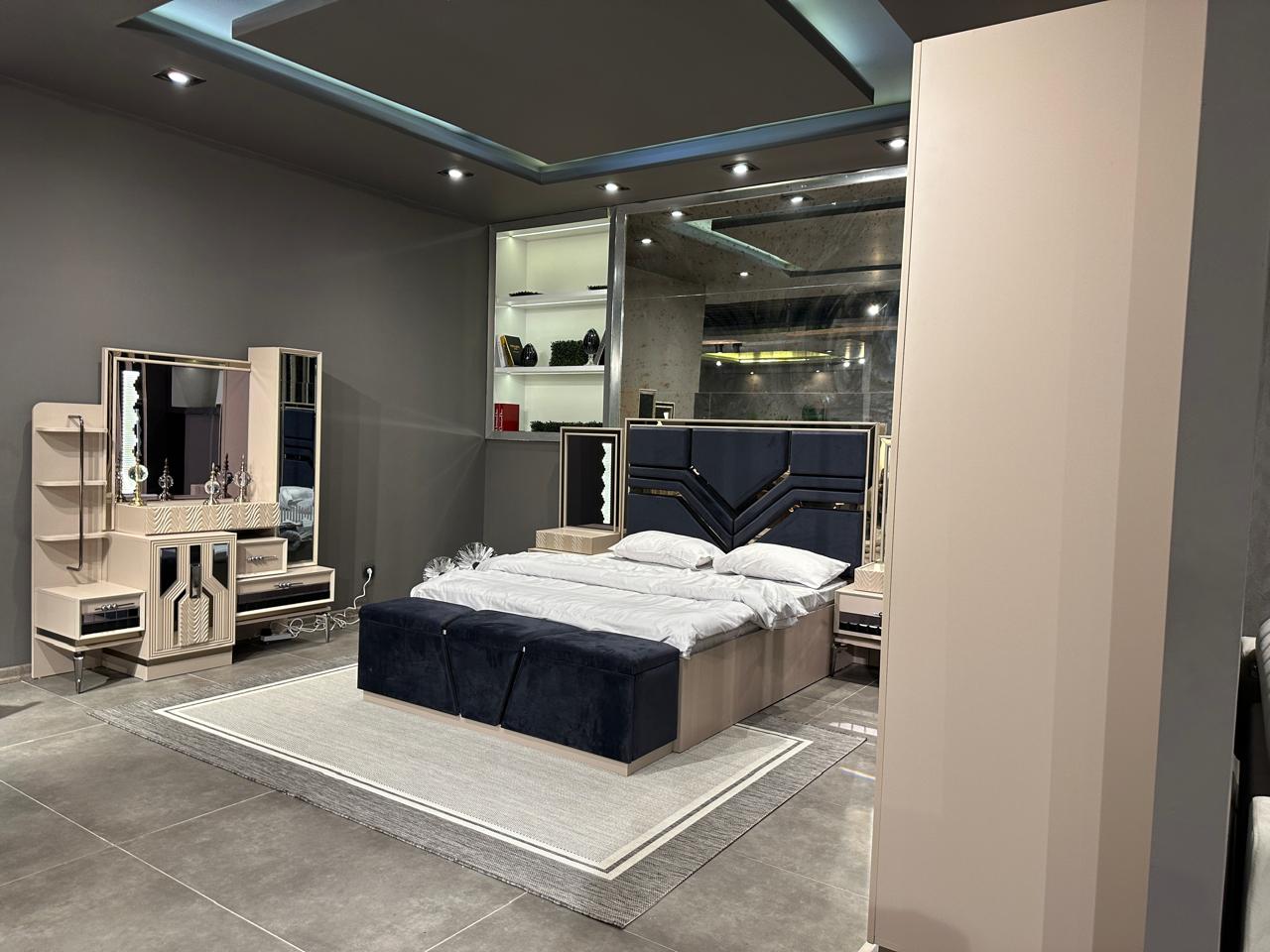 Futuristic Luxury Bedroom Collection with Geometric Features