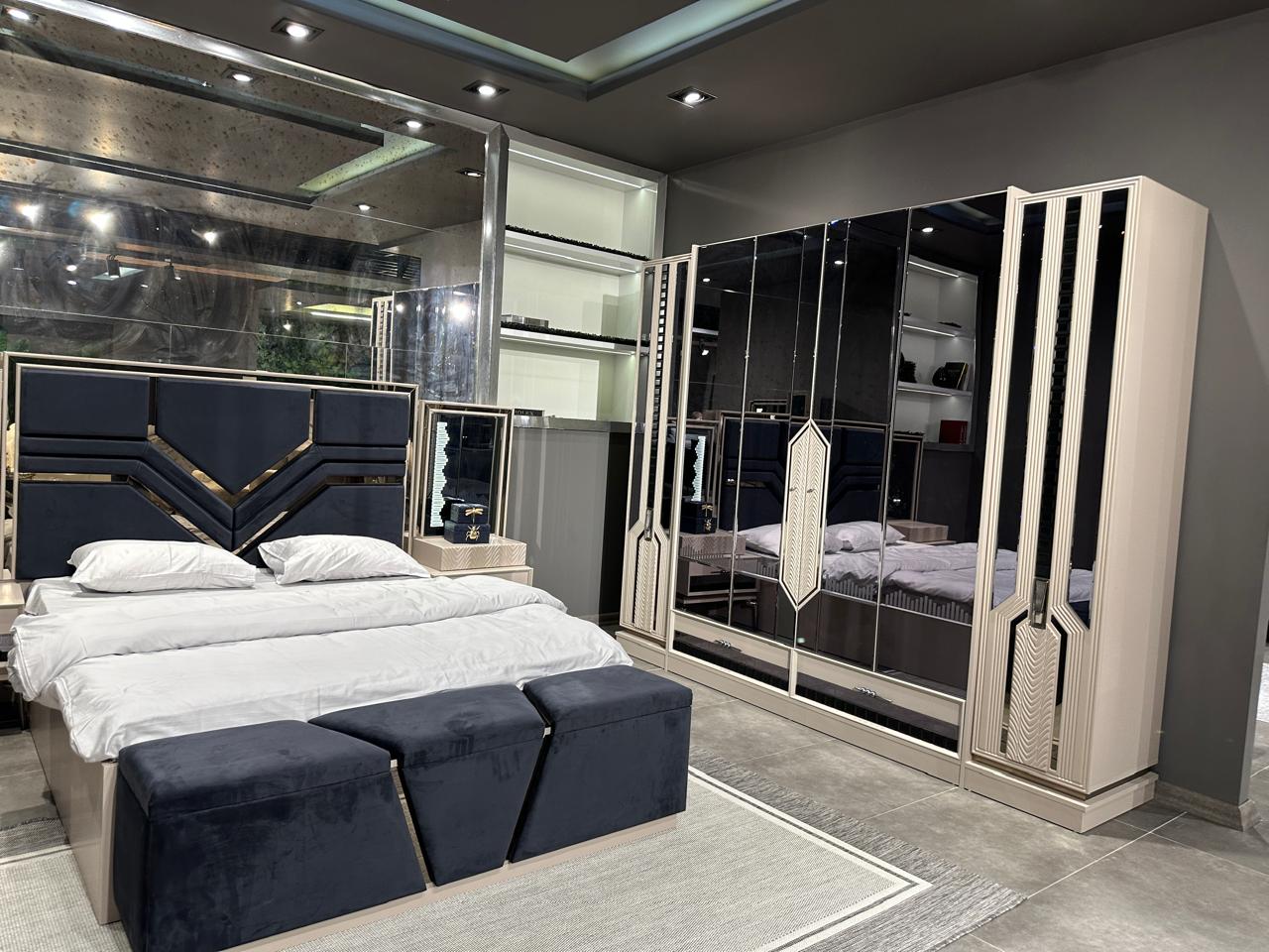 Futuristic Luxury Bedroom Collection with Geometric Features